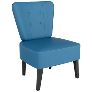 3660141967166 - meet by Paperflow Sessel BRIGHTON 4-Fußgestell Sitz- und Rückenpolsterung B 650 x T 490 x H 410 mm blau schwarz