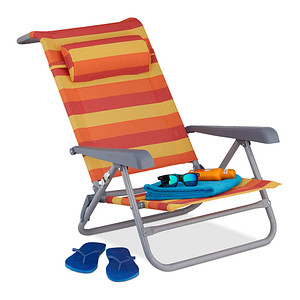4052025359027 - relaxdays Liegestuhl mit Armlehnen rot 1 St