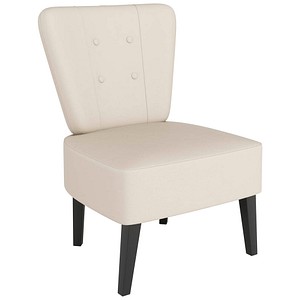 3660141967180 - meet by Paperflow Sessel BRIGHTON 4-Fußgestell Sitz- und Rückenpolsterung B 650 x T 490 x H 410 mm elfenbein schwarz