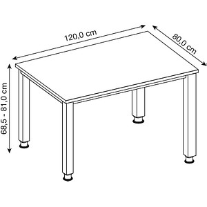 4032062021590 - Schreibtisch Q-Serie VQS12 N manuell höhenverstellbar 120x80cm (BxT) rechteckig nussbaum Silber 4032062021590 Hammerbache 4032062021590 - Schreibtisch Q-Serie VQS12 N manuell höhenverstellbar 120x80cm (BxT) rechteckig nussbaum Silber 4032062021590 Hammerbache