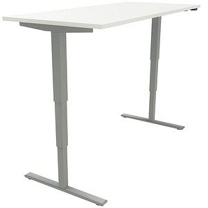 4260429768943 - fm Sidney elektrisch höhenverstellbarer Schreibtisch weiß rechteckig T-Fuß-Gestell silber 1800 x 800 cm 4260429768943 - fm Sidney elektrisch höhenverstellbarer Schreibtisch weiß rechteckig T-Fuß-Gestell silber 1800 x 800 cm