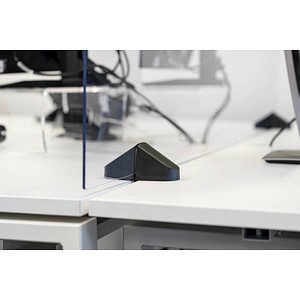 2 FRANKEN TSA-Z Befestigungen für Tischtrennwände schwarz