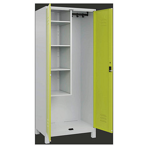 4066681617940 - Putzmittelschrank Classic Plus 080110-02-S10009 clowngrün lichtgrau 800 x 500 x 1950 cm aufgebaut 4066681617940 C+P-Möbel