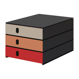 7612176090179 - Schubladenbox styroval pro feelings Hedgehog  grau rot 14-8050He DIN C4 mit 3 Schubladen 7612176090179 styro