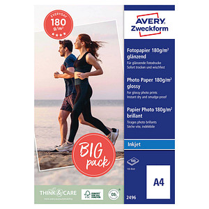 AVERY Zweckform Fotopapier 2496 DIN A4 glänzend 180 g/qm 100 Blatt