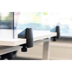 2 FRANKEN TSA-E Befestigungen für Tischtrennwände schwarz