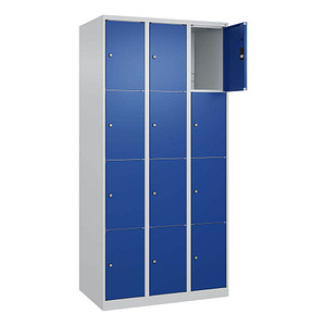 CP Schließfachschrank Classic Plus enzianblau, lichtgrau 080000-304 S10003, 12 Schließfächer 90,0 x 50,0 x 185,0 cm