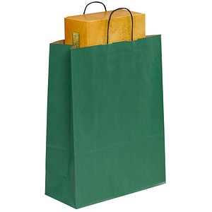 VP Papier-Tragetaschen Toptwist grün 32,0 x 42,0 cm, 50 St.