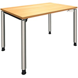 4260267325087 - fm Sidney Schreibtisch buche rechteckig 4-Fuß-Gestell silber 1200 x 800 cm 4260267325087 - fm Sidney Schreibtisch buche rechteckig 4-Fuß-Gestell silber 1200 x 800 cm