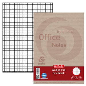 Landre Briefblock 100050116 Business Office Notes, Lineatur 22 / kariert, A4, 70g, braun, 50 Blatt 4006144344518 Landre