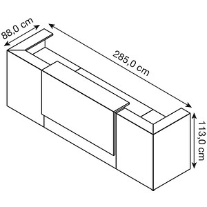 8029466010820 - Empfangstheke ulme weiß 2850 x 880 x 1130 cm 8029466010820 Quadrifoglio 8029466010820 - Empfangstheke ulme weiß 2850 x 880 x 1130 cm 8029466010820 Quadrifoglio