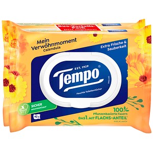 Tempo Feuchtes Toilettenpapier Mein Verwöhnmoment Duo-Pack 1-lagig, 2x 42 Tücher