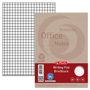 Landre Briefblock 100050118 Business Office Notes, Lineatur 5 / kariert, A5, 70g, orange, 50 Blatt 4006144345515 Landre