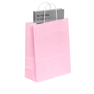 VP Papier-Tragetaschen Toptwist pink 24,0 x 31,0 cm, 50 St.