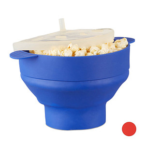 relaxdays Popcornmaker für Mikrowelle blau, 1 St.