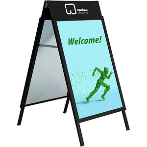 8698473951503 - Kundenstopper HardLine PLUS schwarz DIN A1 2 Fächer  8698473951503 update displays