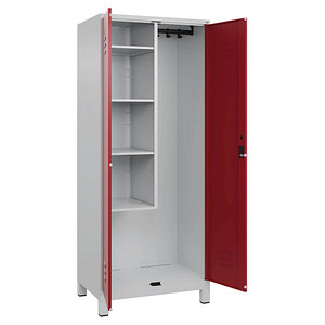 4066681618008 - Putzmittelschrank Classic Plus 080110-02-S10015 lichtgrau rubinrot 800 x 500 x 1950 cm aufgebaut 4066681618008 C+P-Möbel 4066681618008 - Putzmittelschrank Classic Plus 080110-02-S10015 lichtgrau rubinrot 800 x 500 x 1950 cm aufgebaut 4066681618008 C+P-Möbel