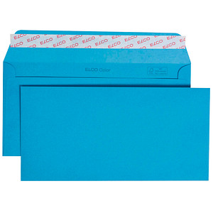 ELCO Briefumschläge Color DIN lang ohne Fenster intensivblau haftklebend 25 St.