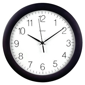 hama Funkwanduhr Teneriffa weiß schwarz Kunststoff, Ø 30,0 cm