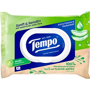 7322540907520 - Toilettenpapier feucht Sanft & Sensitiv Aloe Vera 836194 1-lagig weiß 42 Blatt 7322540907520 42 Stück 7322540907520 - Toilettenpapier feucht Sanft & Sensitiv Aloe Vera 836194 1-lagig weiß 42 Blatt 7322540907520 42 Stück