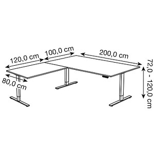 4044917436749 - Sitz-Steh-Schreibtisch Move 3 10382850 elektrisch höhenverstellbar 72-120cm (H) 200cmx100cm (BxT) L-Form ahorn Weiß 404491 4044917436749 - Sitz-Steh-Schreibtisch Move 3 10382850 elektrisch höhenverstellbar 72-120cm (H) 200cmx100cm (BxT) L-Form ahorn Weiß 404491