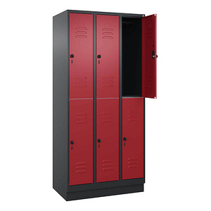 4068427352870 - Spind Classic PLUS rubinrot schwarzgrau 080320-30 S10124 6 Schließfächer 900 x 500 x 1950 cm 4068427352870 C+P-Möbel 4068427352870 - Spind Classic PLUS rubinrot schwarzgrau 080320-30 S10124 6 Schließfächer 900 x 500 x 1950 cm 4068427352870 C+P-Möbel