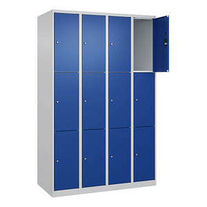 CP Schließfachschrank Classic Plus enzianblau, lichtgrau 080000-403 S10003, 12 Schließfächer 120,0 x 50,0 x 185,0 cm