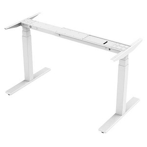 BISLEY E-WonderTech höhenverstellbares Schreibtischgestell verkehrsweiß rechteckig, T-Fuß-Gestell weiß 110,0 – 180,0 x 60,0 – 80,0 cm