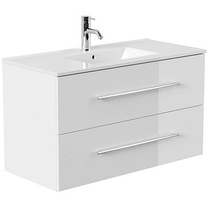 4251982674727 - POSSEIK Waschbecken mit Unterschrank HOMELINE 100 weiß glanz 1010 x 470 x 578 cm