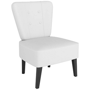 3660141967197 - meet by Paperflow Sessel BRIGHTON 4-Fußgestell Sitz- und Rückenpolsterung B 650 x T 490 x H 410 mm weiß schwarz