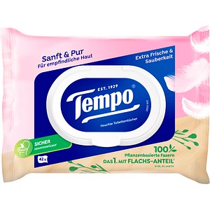 7322540907582 - Toilettenpapier feucht Sanft & Pur neutral 836196 1-lagig weiß 42 Blatt 7322540907582 42 Tuch