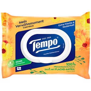 Tempo Feuchtes Toilettenpapier Mein Verwöhnmoment 1-lagig, 42 Tücher