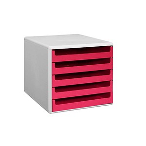 M&M Schubladenbox sunset-red DIN A4 mit 5 Schubladen