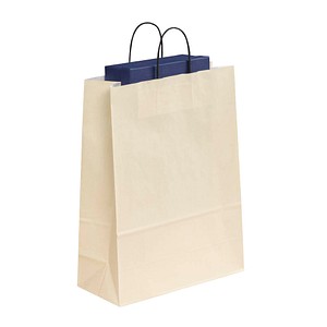 VP Papier-Tragetaschen Toptwist ivory 32,0 x 42,0 cm, 50 St.