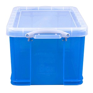 5060024801330 - Aufbewahrungsbox 35TBCB 35 Liter mit Deckel für A4 Ordner Hängemappen außen 480x390x310mm Kunststoff blau transparent 50600