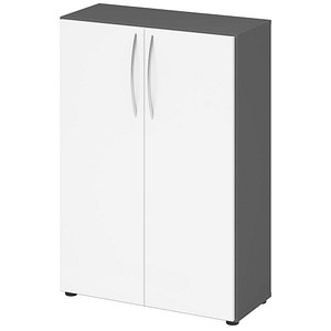 4032062305225 - HAMMERBACHER Aktenschrank 4550 V4550 G W BM grafit weiß 2 Fachböden 800 x 346 x 1144 cm