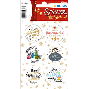 HERMA Aufkleber Weihnachtsmotive, 12 Etiketten