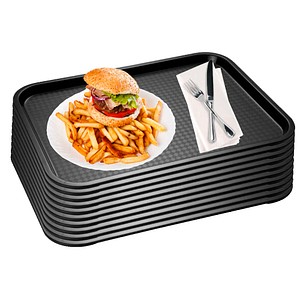 APS Tabletts schwarz eckig 35,0 x 27,0 cm, 10 St.