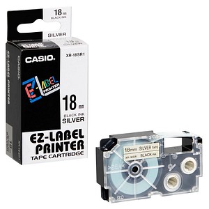 Beschriftungsband XR-18SR XR-18SR1, 18 mm schwarz auf silber