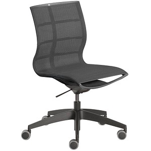 4049694001302 - Bürostuhl Einteiliger Strickbezug ermöglicht eine optimale Druckverteilung entlang der Wirbelsäule und Becken anthrazit   schwa