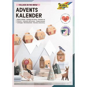 4001868129649 - Adventskalender-Bastelset VILLAGE IN THE SNOW aus Papier