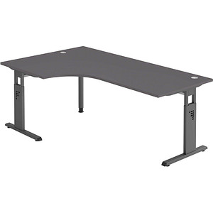 4032062322246 - OS 82 höhenverstellbarer Schreibtisch grafit L-Form C-Fuß-Gestell grau 2000 x 800 1200 cm 4032062322246 - OS 82 höhenverstellbarer Schreibtisch grafit L-Form C-Fuß-Gestell grau 2000 x 800 1200 cm