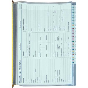 BOI Planettentaschen Kunststoff gelb DIN A4 2x Klemmleiste, 10 St.