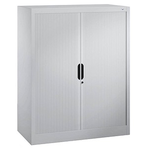 4050646279786 - Rollladenschrank mit Horizontal-Jalousie HxBxT 1230 x 1000 x 420 mm 2 Fachböden 3 Ordnerhöhen weißaluminium C+P