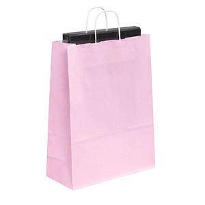 VP Papier-Tragetaschen Toptwist pink 32,0 x 42,0 cm, 50 St.