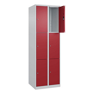 4067521350324 - Schließfachschrank Classic Plus lichtgrau rubinrot 080000-203 S10001 9 Schließfächer 600 x 500 x 1850 cm 4067521350324 C+P-