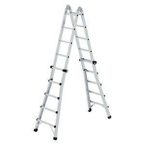 MUNK Teleskopleiter 32017 oTraverse, 4x 5 Stufen, silber, Aluminium 4031405320178 MUNK