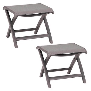 BEST Gartenhocker Larino antikgrau, Metall, 2 St.