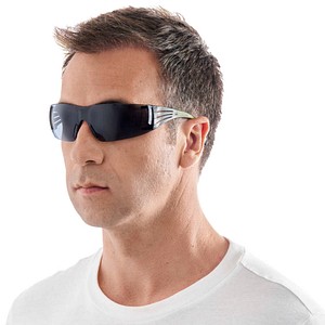 3M SecureFit 400 Schutzbrille - Kunststoff - Schwarz/Grün